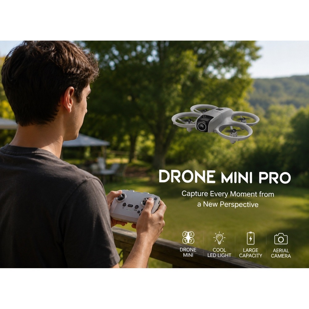 Neo Drone Mini Pro Kids OS Gray New 2.4G Flight Model Aerial Camera LED Light